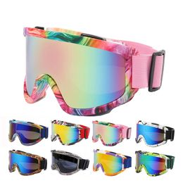 Lunettes de Ski antibuée moto hiver Snowboard lunettes de Ski Sport de plein air coupe-vent masque hors route casque 231114