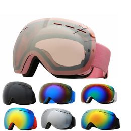 Gafas de esquí Big Snow para hombres y mujeres con lentes dobles, protección UV antivaho, gafas rosas, gafas de snowboard a prueba de viento para invierno 231127