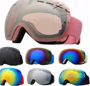 Gafas de esquí para nieve grande para hombres y mujeres con doble lente protección UV antivaho gafas rosas invierno a prueba de viento snowboard ojo