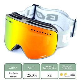 Ski Goggles Bollfo Brand Magnetic Double Lens Mountaineer-bril UV400 Anti-Fog Ski Goggles Men Women Snowscilile Brittakels 288