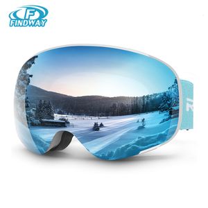 Lunettes de ski Enfant Lunettes de ski Double couches UV400 Anti-buée Grandes lunettes de ski Masque de ski Snowboard Enfant Lunettes de neige Casque portable 230728