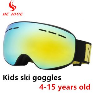 Lunettes de Ski enfants Uv400 antibuée Double couches lunettes de Ski Snowboard patinage coupe-vent lunettes de soleil enfants 230904