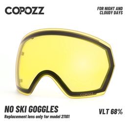 Ski Goggles COPOZZ 21101 Gafas de esquí Lentes de Repuesto Doble Capa Antivaho Protección UV400 Gafas de esquí Gafas Solo para COPOZZ 21101 231205