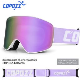 Lunettes de ski COPOZZ marque hommes femmes double couches grand Snowboard antibuée UV400 Skate Ski 230830