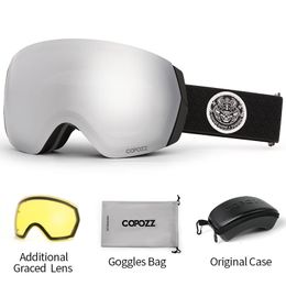 Lunettes de ski COPOZZ marque professionnelle Double couches antibuée UV400 hommes femmes hiver motoneige lunettes Snowboard lunettes de sport 231211
