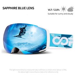 Lunettes de ski COPOZZ lunettes de Ski magnétiques 2s lentille à changement rapide lunettes de Ski professionnelles hommes femmes lunettes de Ski Anti-buée Snowboard 230919