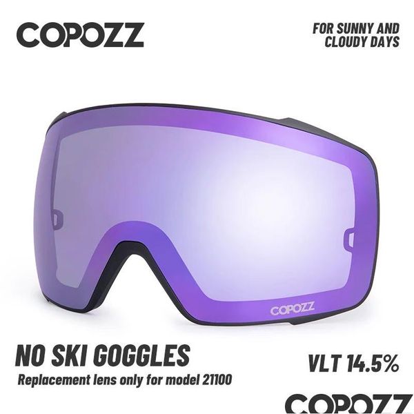 Gafas de esquí Copozz Lente de repuesto no polarizada para gafas modelo 21100 Lentes para gafas de nieve Solo entrega de gotas Deportes al aire libre Protec OTDP8