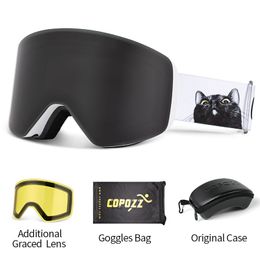 Gafas de esquí Copozz Professional Invierno Magnético Cambio rápido Doble capas Anti Fog Snowboard Goggles Men Women Equipment 230815