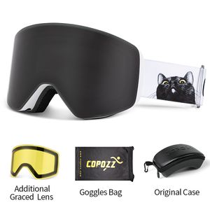 Ski Goggles COPOZZ Professional Winter Magnetic QuickChange Double Layers AntiFog Snowboard goggles Men Women Equipment 230830