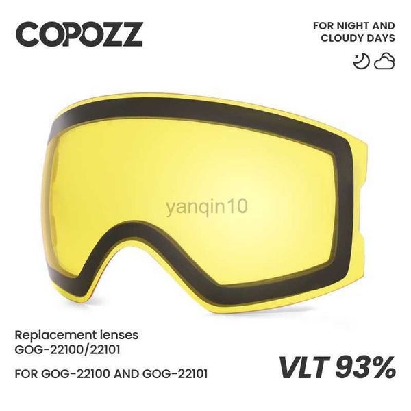 Lunettes de ski COPOZZ Lentille de lunettes de ski de rechange pour modèle 22100/22101 Anti-buée UV400 Lunettes de ski Lunettes de neige Lentilles de lunettes (lentille uniquement) HKD230725