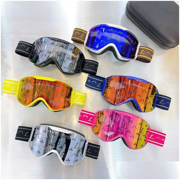 Ski Goggles Designer Skis Sunglasses Professional Top Quality Pink Lunes Blue Double-couche à l'épreuve de brouillard Ski de neige en plein air 9 188