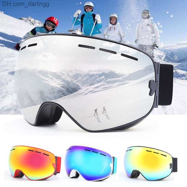 Gafas de esquí Gafas de esquí de doble capa Nuevas gafas protectoras de esquí Antiniebla Máscara de esquí grande Equipo de esquí al aire libre para mujeres y hombres Q230831
