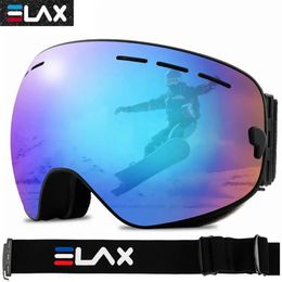 Skibril ELAX MERK Dubbele lagen Anti-condens skibril Sneeuw Snowboard Bril Sneeuwscooter Brillen Outdoor Sport Ski Googles 231010