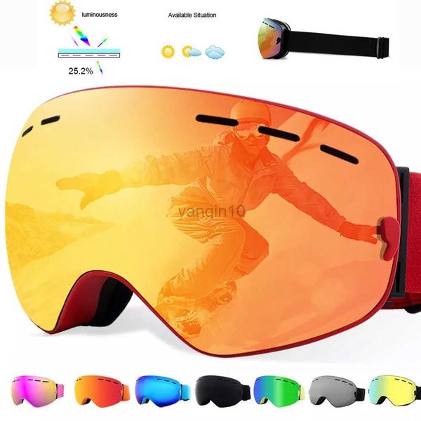 Gafas de esquí ELAX Gafas de esquí Hombres Gafas de snowboard Mujeres Invierno Gafas de sol para nieve al aire libre UV400 Lente de doble capa Gafas de esquí antivaho HKD230725