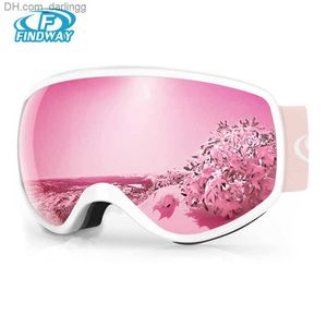 Gafas de esquí Findway 3-10 años Gafas de esquí para niños Gafas de esquí con protección UV antivaho ajustables para niñas Esquí Snowboard Deportes Q230831