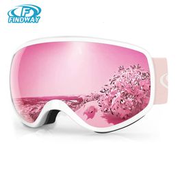 Lunettes de ski Findway 310 ans Lunettes de ski pour enfants Protection antibuée réglable UV pour filles Ski Snowboard Sports 230904