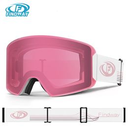 Lunettes de ski Findway adultes 100% UV400 Protection antibuée Snowboard extérieur pour hommes femmes 230904