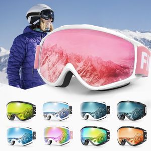 Gafas de esquí Findway Aldult Anti niebla Protección UV Nieve OTG Diseño sobre casco Compatible con snowboard para jóvenes 221203