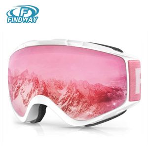 Gafas de esquí Findway Aldult Goggs Anti niebla Protección UV Nieve OTG Diseño sobre casco Compatible Snowboard para jóvenes L221022