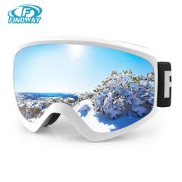 Lunettes de ski Findway OTG antibuée hiver avec lentille de protection UV 100 % pour 814 jeunes filles garçons snowboard 231127