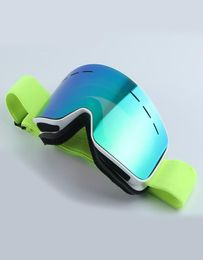 Lunettes de Ski lunettes hommes femmes antibuée cylindrique neige ing Protection UV hiver adulte Sport Snowboard Gafas 2210219630617