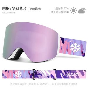 Lunettes de Ski lunettes hommes femmes antibuée cylindrique neige Ski Protection UV hiver adulte Sport Snowboard Gafas 231127