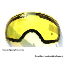 Lunettes de Ski GOG 201, lentille magnétique jaune gracieuse pour lunettes de Ski, lunettes de Ski sphériques, lentille de Ski de nuit 230828