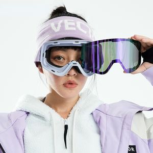 Lunettes de ski lunettes femme adulte ski magnétique double couche anti-buée grand cylindre peut être bloqué myopie 221020