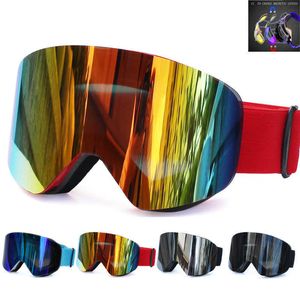 Ski-brilgoggs met magnetische twijfellaag gepolariseerd ns ing anti-kuppel UV400 Snowboard Men vrouwen bril brillen brillen l221022