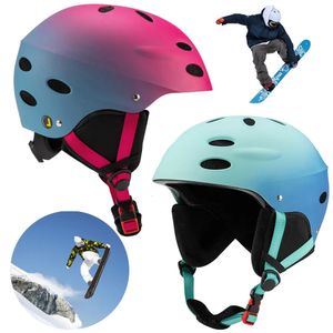 Lunettes de ski Casque de snowboard dégradé Coque ABS durable Protection contre la neige réglable Sports en mousse EPS pour hommes femmes jeunes 231215