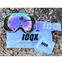 Lunettes de ski IOQX hommes antibuée lunettes de Snowboard UV400 Double couches masque de Ski femmes hiver lunettes de soleil de neige en plein air 230904