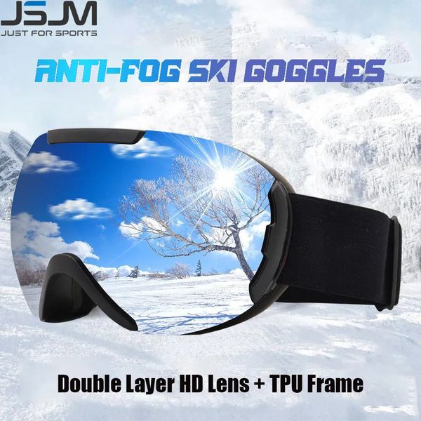 Lunettes de Ski JSJM Aldult Double couches Anti-buée neige Snowboard lunettes motoneige lunettes Sports de plein air moto 231012