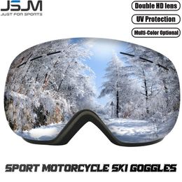 Skibrille JSJM Männer Frauen Doppelschichten AntiFog Big UV400 Brille Schutz Skifahren Winter Schnee Snowboard 230918