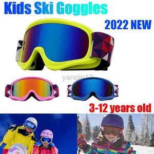 Skibril JSJM New Kids Skibril Dubbellaags Anti-condens UV400 Skibril Sneeuw Snowboardbril Brillen Kinderen Skimasker Leeftijd 3-12 HKD230725