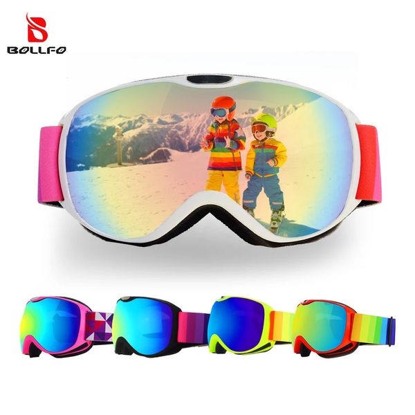 Lunettes de ski enfants pour l'âge 414 antibuée Double couche UV400 lunettes de neige Sports de plein air hiver Snowboard enfants lunettes de ski 231127