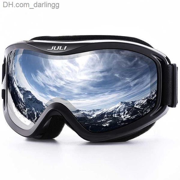 Gafas de esquí Gafas de esquí para niños Marca MAXJULI Gafas de esquí profesionales Lentes de doble capa Antiniebla UV400 Gafas de nieve Se adaptan a las gafas Q230831