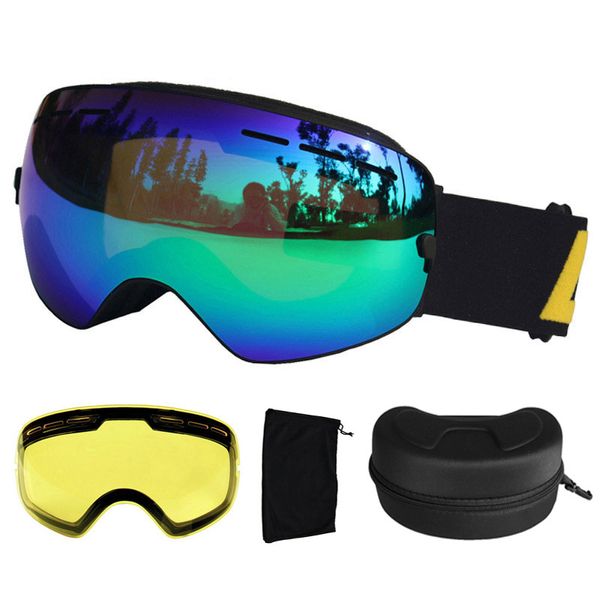 Lunettes de Ski LOCLE hommes femmes Anti-buée Spherica lunettes UV400 Snowboard Motocross lunettes avec lentille éclaircissante 230921