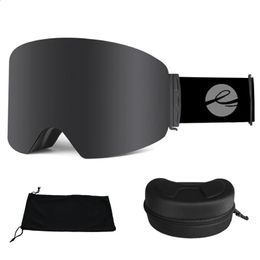 Lunettes de ski LOCLE OTG lunettes de Ski masque de Snowboard pour hommes femmes lunettes de Ski Anti-buée cylindrique UV400 moto motoneige lunettes adulte 231214