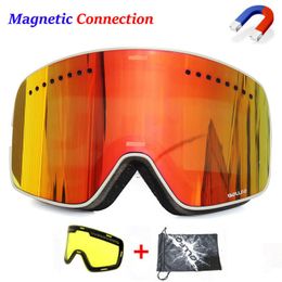 Gafas de esquí Antifog magnéticos UV400 Doble capas Doble lente Snowboard Skiing para hombres Mujeres Gamias Eyewear Lente Grado 230904