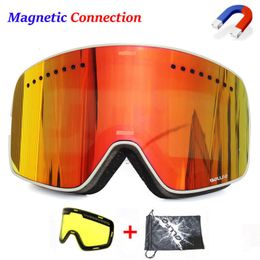 Skibril Magnetische Antifog UV400 Dubbele Lagen Lens Snowboarden Skiën voor Mannen Vrouwen Bril Brillen Graced lens 230824