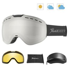 Skibril Magnetische OTG Sneeuw Snowboard Bril voor Mannen Vrouwen Anti mist 100 UV400 Bescherming Over Skiën Brillen 231012