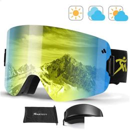 Lunettes de ski ensemble magnétique antibuée 100% Uv400 Protection neige Snowboard pour hommes femmes Otg sur lunettes lunettes de ski livraison directe Spor Otez7