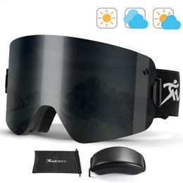 Ski Goggles Magnetic Set Wide Vision Snowboard voor mannen Vrouwen Skiën brillen Anti Fog UV400 Bescherming OTG Sneeuwglazen 231109