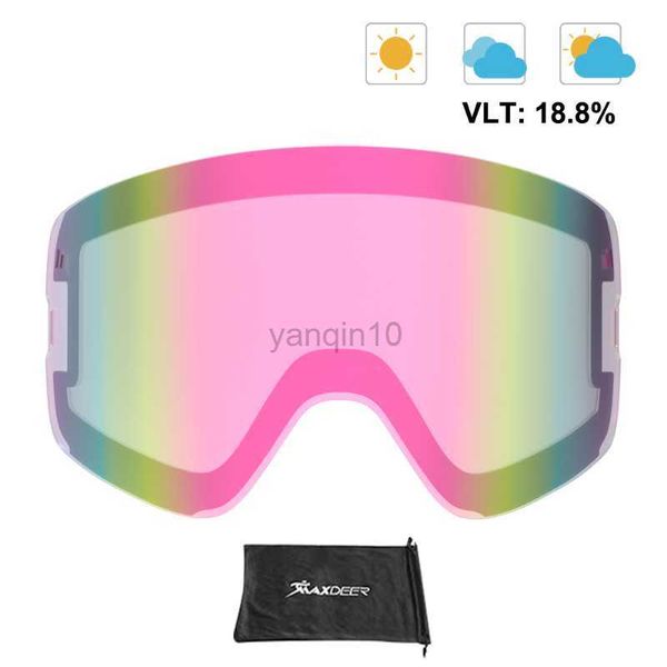 Lunettes de ski Lunettes de ski magnétiques Lentille Anti-buée UV400 Multipors Lentille de remplacement Vision nocturne Lentille jaune Neige Lunettes de ski Lentilles HKD230725