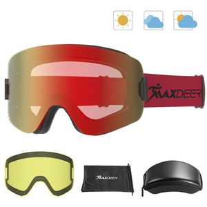 LOGGES SKI GOGGLES DE SKI MAGNÉTIQUES AVEC LE LENS À AGIDE À CHAGE À CHANGE À UV400 Protection anti-Fog Snowboard Ski Germes pour hommes Femmes Snow Goggles 231115