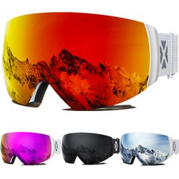 Lunettes de ski MAXJULI professionnel magnétique double couches lentille antibuée UV400 ing lunettes de snowboard motoneige pour hommes femmes M6 221123