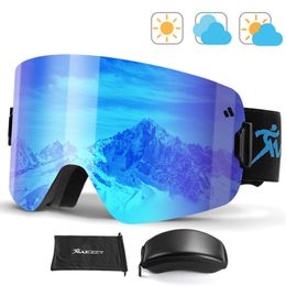 Gafas de esquí Hombres Conjunto de imán Lentes de doble capa Anti niebla Protección UV400 OTG Nieve Mujeres Gafas de esquí Gafas de snowboard 230920