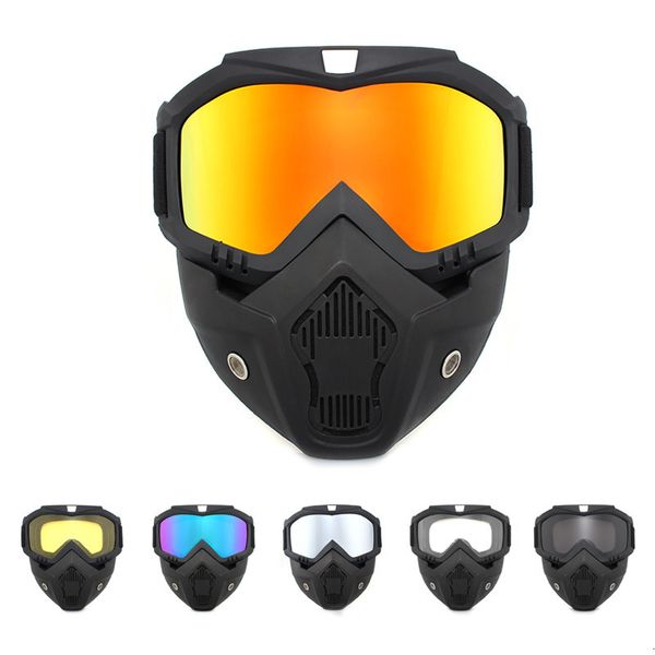 Lunettes de ski Hommes Femmes Masque de snowboard Motoneige Ski Coupe-vent Motocross Lunettes de protection Sécurité avec filtre buccal 230729