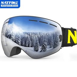 Lunettes de ski NATFIRE Double couches Anti-buée UV400 Snowboard neige motoneige lunettes lunettes de plein air Sport ski Googles 230920