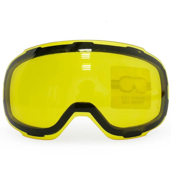 Gafas de esquí Lente magnética adornada amarilla original para gafas de esquí GOG-2181 Gafas de esquí antivaho UV400 Gafas de nieve Lente Night SkiingOnly 231205